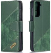 BINFEN Croco Book Case - Geschikt voor Samsung Galaxy S21 Hoesje - Groen
