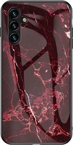 Coverup Marble Glass Back Cover - Geschikt voor Samsung Galaxy A54 Hoesje - Rood