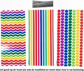 25x Uitdeelzakjes Regenboog 12.5 x 27.5 cm - Rainbow - Pride - 3 verschillende designs - Hartjes - Strepen - Golven - Cellofaan Plastic Traktatie Kado Zakjes - Snoepzakjes - Koekzakjes - Koekje - Cookie Bags