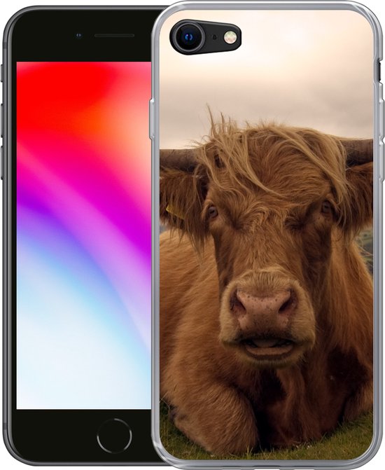 Convient pour la coque iPhone SE 2020 - Highlander écossais - Animaux - Berg - Coque de téléphone en Siliconen