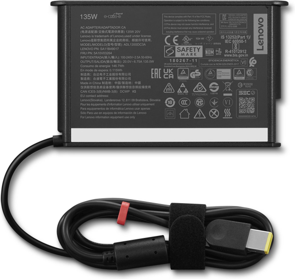 Lenovo 4X21L38724 netvoeding & inverter Binnen Zwart