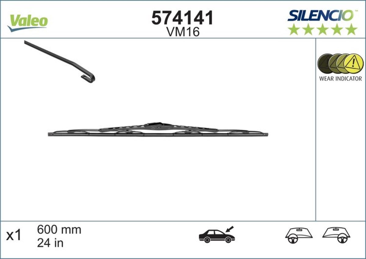 Valeo - Valeo Silencio VM16 ruitenwisser - 60CM (1x) – foto 3
