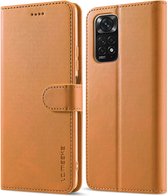LC.IMEEKE Luxe Book Case - Geschikt voor Xiaomi Redmi Note 11 Pro 5G Hoesje - Bruin