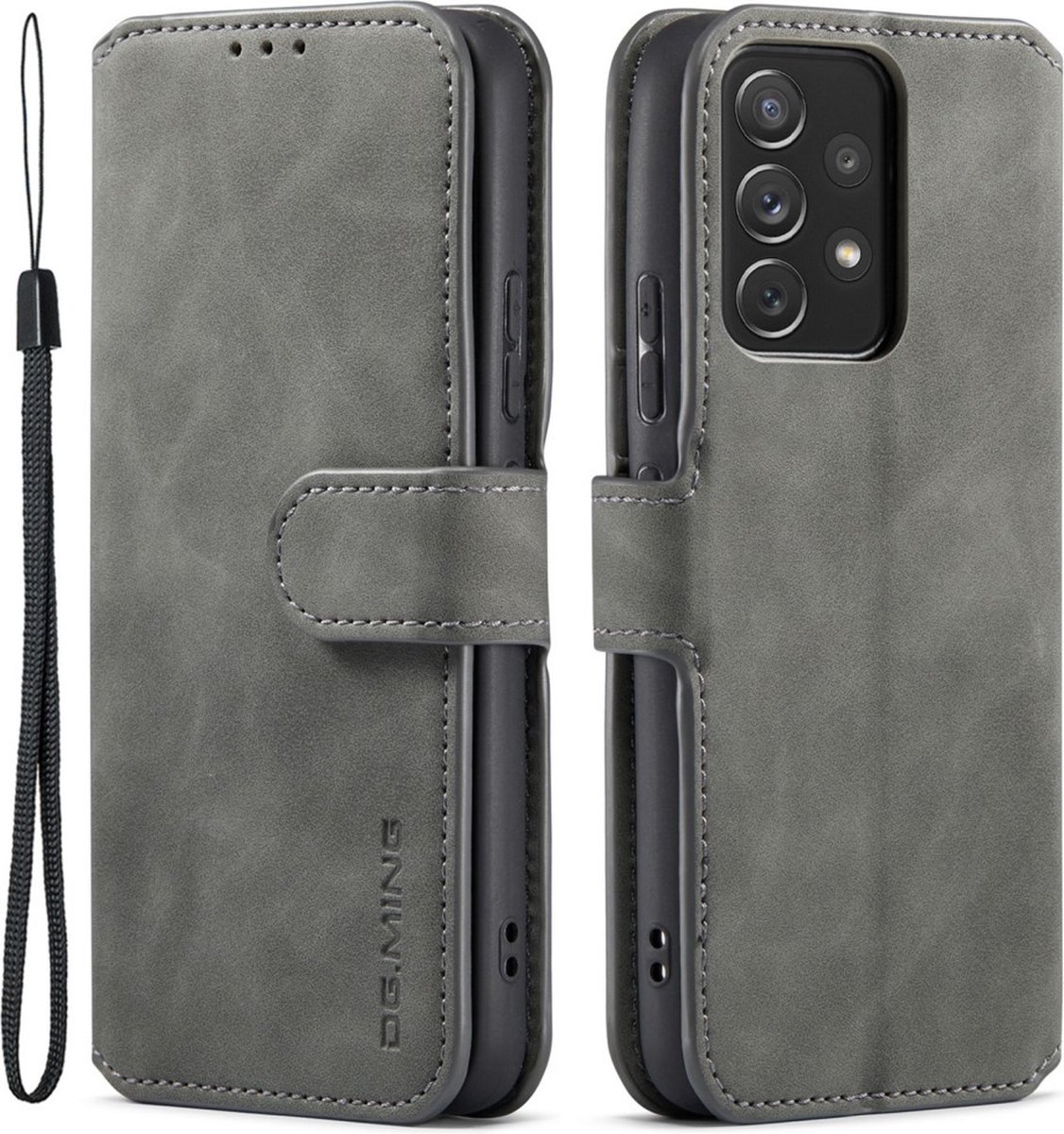 DG.MING Hoesje - Geschikt voor Samsung Galaxy A53 Hoesje - DG.MING Luxe Book Case - Grijs