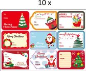 METIWA - 10 Stickervellen Kerstmis - Cadeaulabels Kerst - Stickers Kerst - Naamstickers - Naamstickers Kerstmis - Cadeaulabels