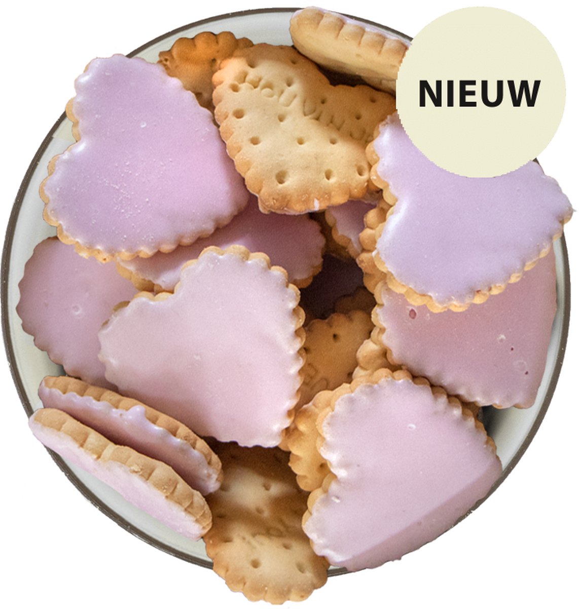 Van Delft - Glacé Framboos Hartjes - Hart Koekjes - Liefde - Moederdag - Valentijn - Geschenk - 200gr