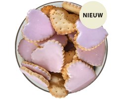 Van Delft - Glacé Framboos Hartjes - Hart Koekjes - Liefde - Moederdag - Valentijn - Geschenk - 200gr