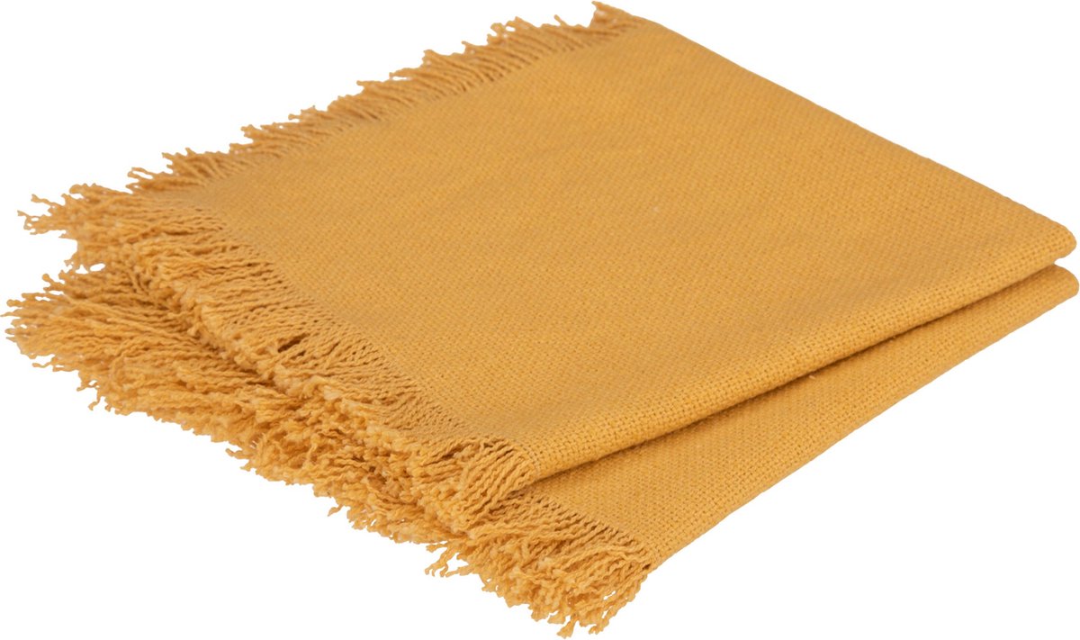 Atmosphera Maha servetten set van 2 - Katoen - Okergeel - 40 x 40 cm