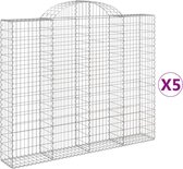 vidaXL-Schanskorven-5-st-gewelfd-200x30x160/180-cm-ijzer