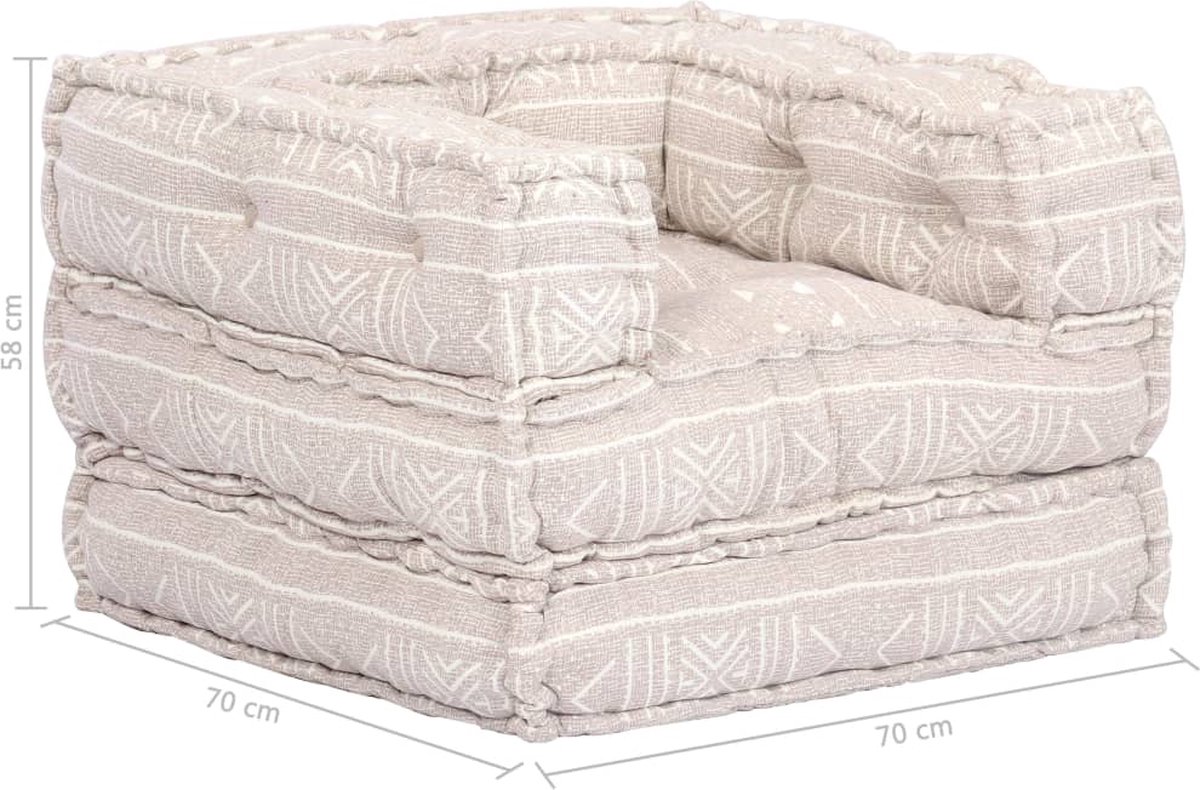 Poef tweezits modulair stof patchwork kopen