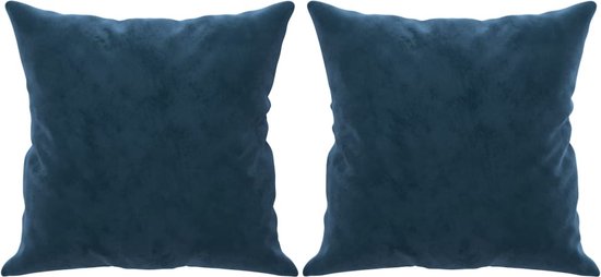 vidaXL - Sierkussens - 2 - st - 40x40 - cm - fluweel - blauw