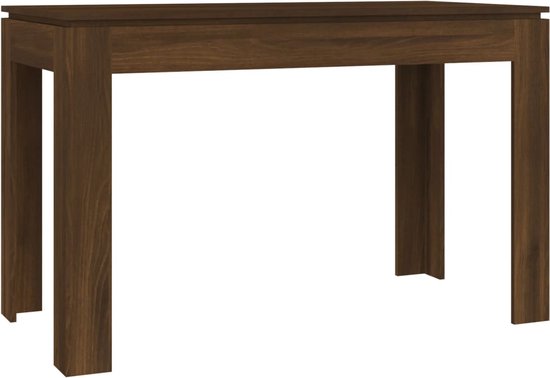 vidaXL - Eettafel - 120x60x76 - cm - bewerkt - hout - bruin - eikenkleur