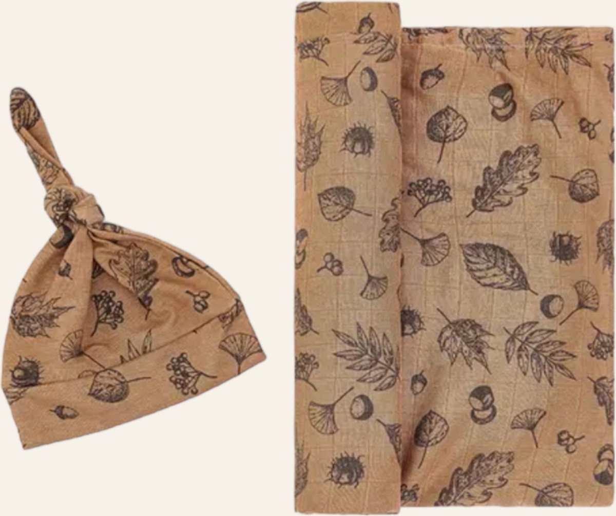Goedkoopste Swaddle Lalieloe - Hydrofiele Doek - 110x100 cm - Mét bijpassend Mutsje - Hydrofiele Luier