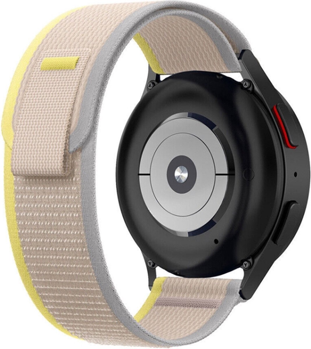 Nylon bandje - geschikt voor Garmin Vivoactive 4 / Venu 2 / Venu 3 / Forerunner 255 / 265 - geel