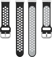 Siliconen bandje - geschikt voor Fitbit Versa 4 / Sense 2 - zwart-grijs