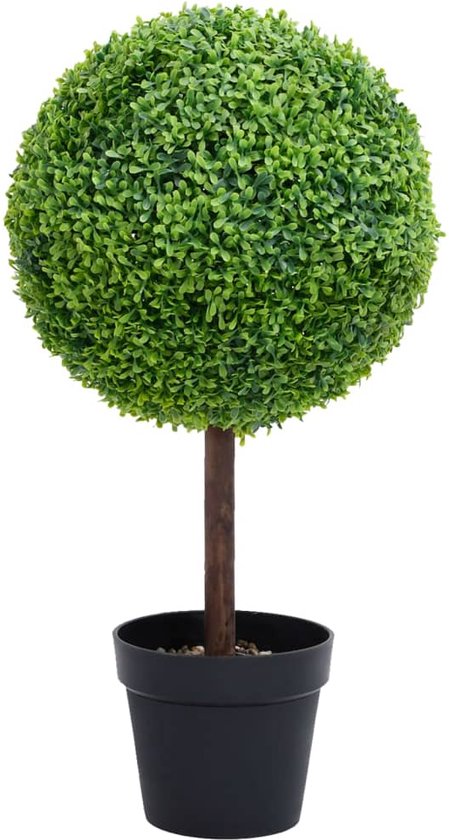 vidaXL - Kunstplant - met - pot - buxus - bolvorming - 71 - cm - groen