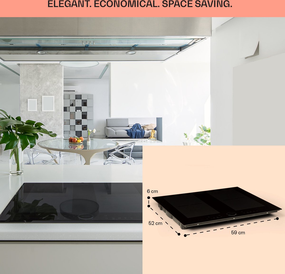 Delicatessa 60 inbouw inductiekookplaat 4 zones 7000W glaskeramiek