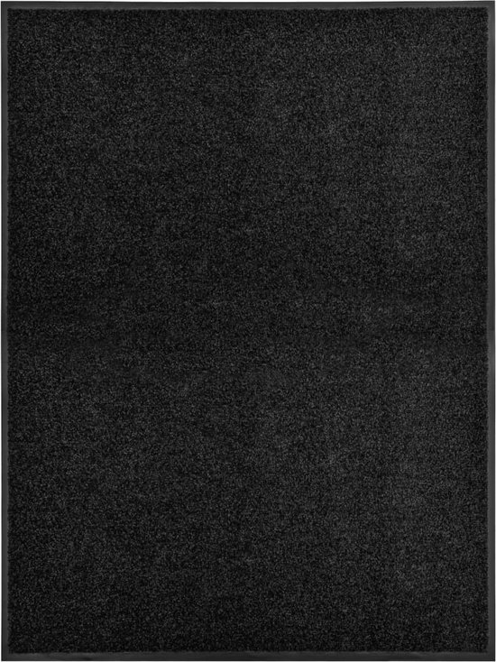 vidaXL - Deurmat - wasbaar - 90x120 - cm - zwart