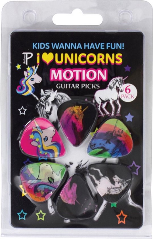 Perri's - I Love Unicorns - plectrum - Medium Motion 0.71 mm - 6-pack