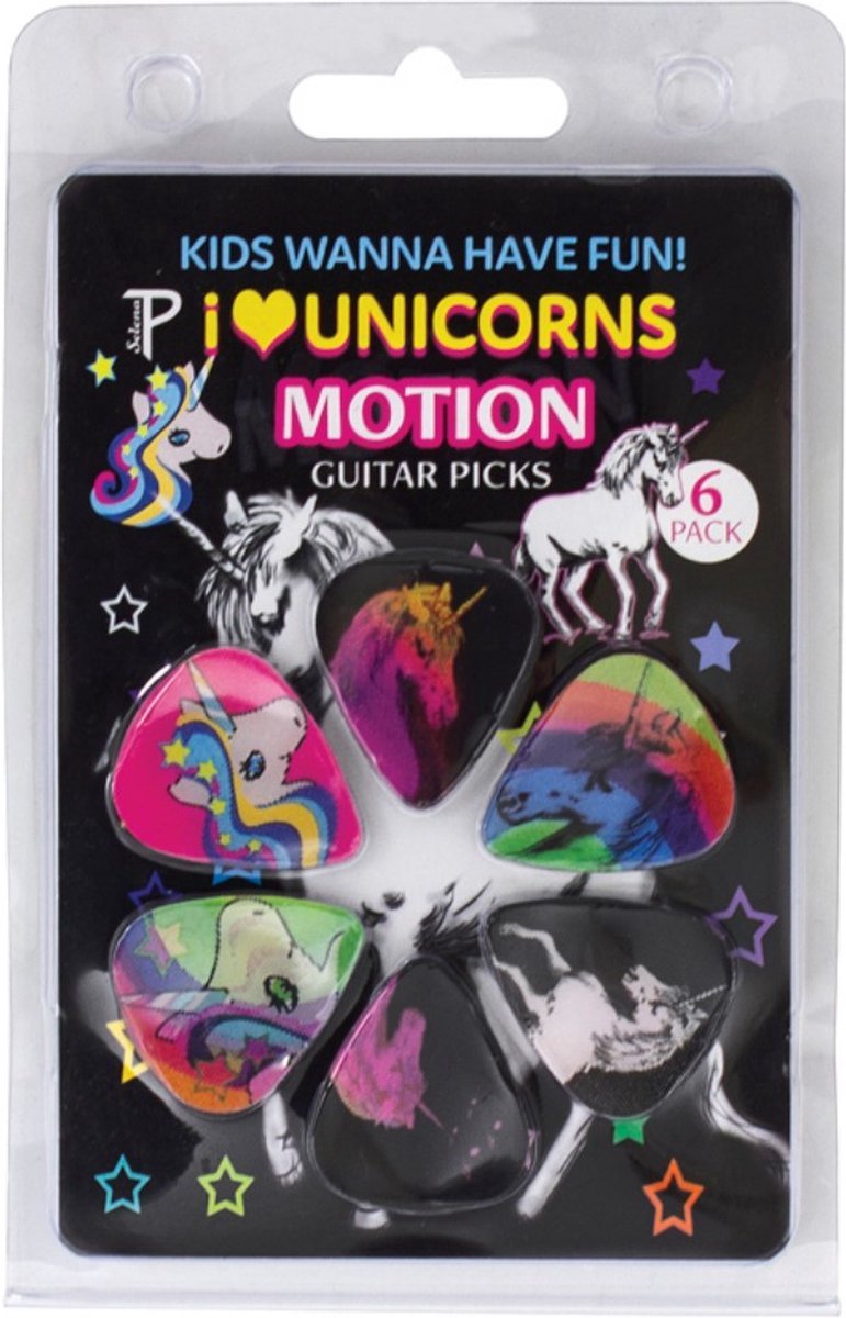 Perri's - I Love Unicorns - plectrum - Medium Motion 0.71 mm - 6-pack