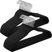 Xd Xtreme - Kledinghanger anti slip - Set van 25 - Zwart - Fluweel - behoud van kledingvorm - ruimte besparend