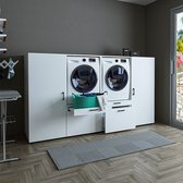 MultiWash 4 - Wasmachine & Wasdroger kast - Met Uittrekbare Wasmand Planken - Extra Opbergruimte - Minimaliseert Trillingen