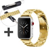 iMoshion Stalen bandje met Horlogeband inkorter Geschikt voor Apple Watch Series 1 / 2 / 3 / 4 / 5 / 6 / 7 / 8 / SE - 38 / 40 / 41 mm - Goud