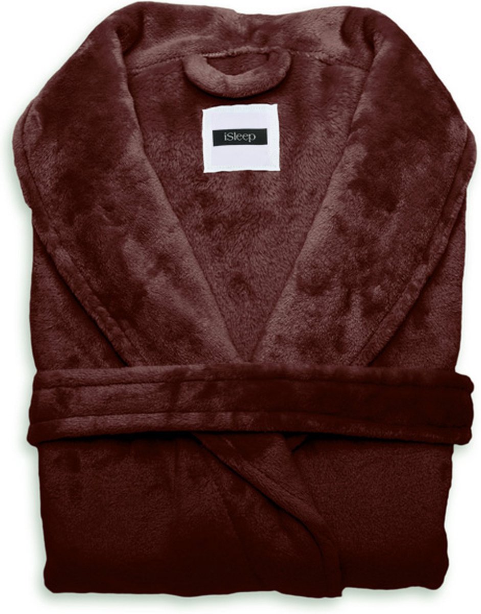 iSleep Cara Badjas Lang - Maat XL - Bordeaux rood