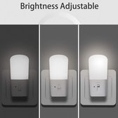 LED Wit Licht Nachtlampje - Stopcontact 2 stuks volledig dimbaar - Voorzien van lichtsensor - Dimbaar - Sensor - Led - wit licht