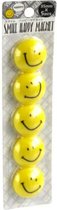 SOROH | Magnetoplan Smiley magneten | diameter 35 mm, 5 stuks | geel/zwart | whiteboard | koelkast magneten | smiley | kunststof | notities op te hangen