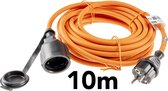 Verlengsnoer 10 meter – Verlengkabel buiten voor max. 3680 Watt – Verlengsnoer buiten IP44 – 3 x 1,5 mm² - Oranje