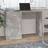vidaXL - Bureau - met - kast - en - lade - 100x40x73 - cm - bewerkt - hout - betongrijs
