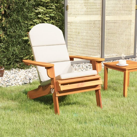 vidaXL - Tuinstoel - Adirondack - met - kussens - massief - acaciahout