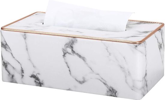Support rectangulaire de boîte à mouchoirs en cuir PU pour salle de bain à domicile