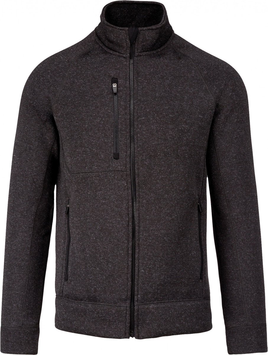 Kariban Heather herenvest met rits K9106 Dark Melange Grijs