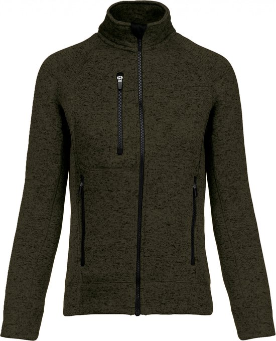 Sweatshirt Dames XL Kariban Lange mouw Dark Khaki Melange 100% Polyester