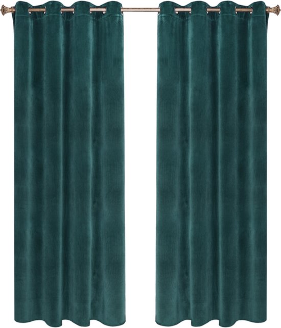 Gordijnen kleur petrol 2 x 170 cm breed – Gabriela Gordijnen
