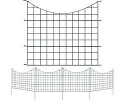 Schapenhek Vijverhekwerk Metalen Hek NIEUW 11tlg Hekwerk Metaal Tuinhek Tuinpoort GROEN Vakwerkhekwerk (onderboog)