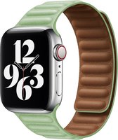 Leren Band voor Apple Watch (42/44/45,49mm) - Size M/L (230mm) - Licht groen