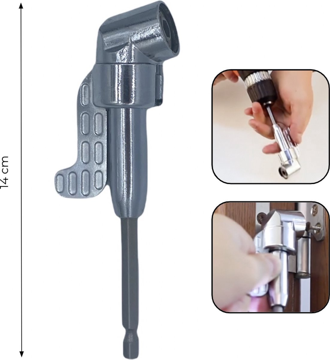 PD® - Bithouder - Bithouder Magnetisch - Haakse bithouder - Bit houder haaks - binnenzeskant - Metaal