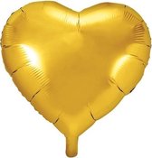 *** 1x Folieballon Hart 45 Cm Goud - Grote ballon - van Heble® ***