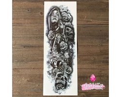 GetGlitterBaby® - Tattoo Sleeve / Tijdelijke Henna Plak Tattoos / Nep Tatoeage voor Volwassenen / Fake Temporary Tattoo Sticker - BikerGirl