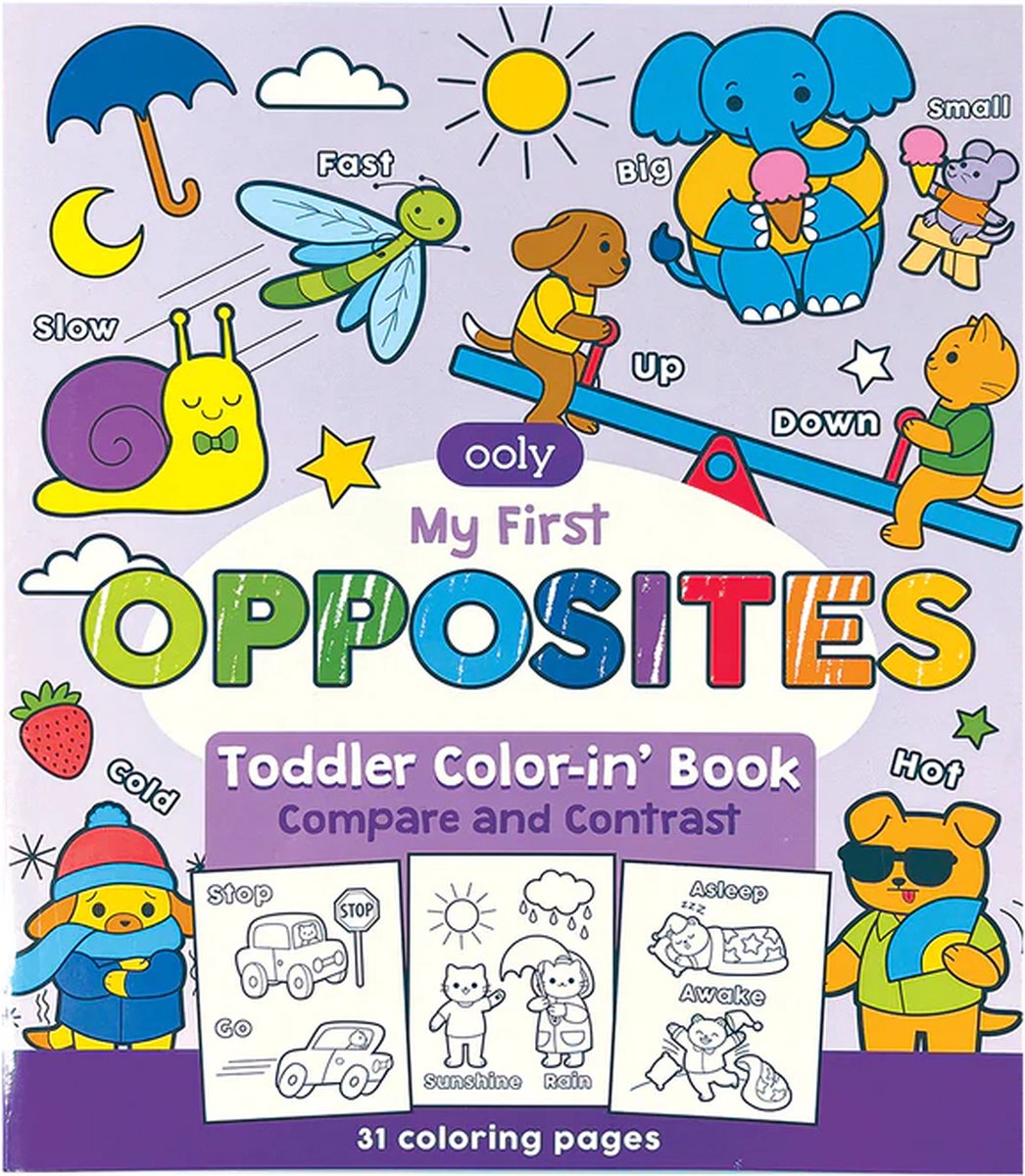 Ooly - Kleurboek voor kleuters - Mijn eerste tegenstellingen