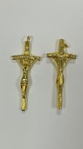 Christelijk / katholieke kruishanger goudkleurig 5 x 2 cm