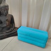 Yoga blok - Traditionele Thaise Kapok Yoga Ondersteuning Blok Kussen - Meditatie Kussen rechthoek - 35x15x10cm - Turquoise