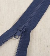 Deelbare rits 45cm marine blauw - polyester stevige rits met bloktandjes