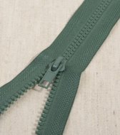 Deelbare rits 30cm dennen groen - polyester stevige rits met bloktandjes