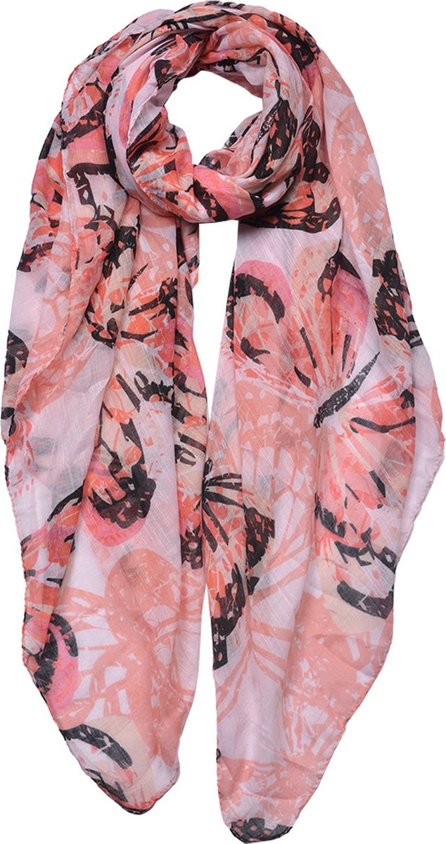 Juleeze Sjaal Dames Print 90x180 cm Roze Synthetisch