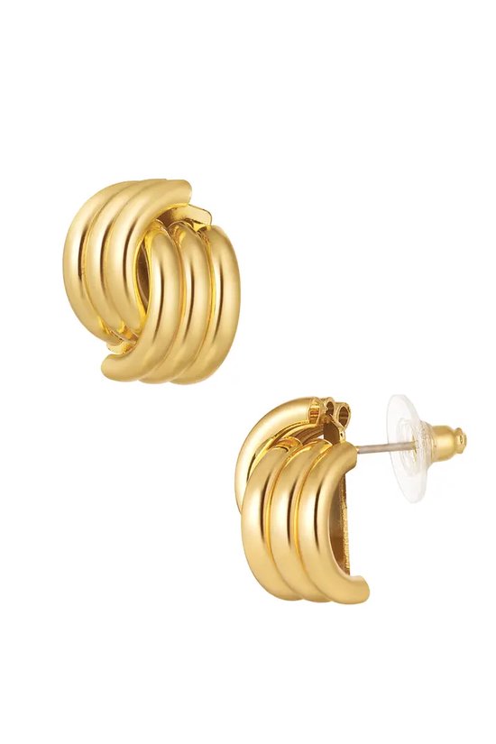 Earrings round & round - Yehwang - Studs - 1,80 x 2,90 cm - Metaal - Goud