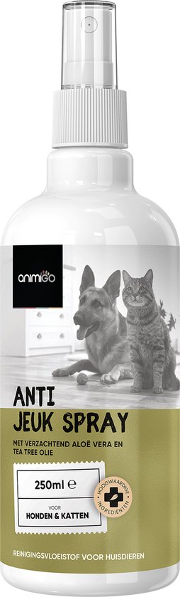 Animigo Anti Jeuk Spray voor Honden en katten - Verlicht jeuk, irritatie en rode plekken - 250 ml - Animigo